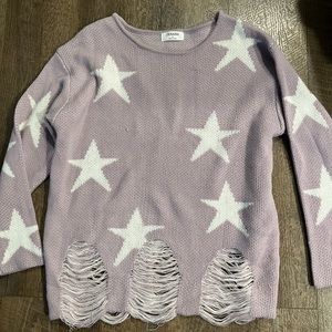 Distressed Star Sweater
